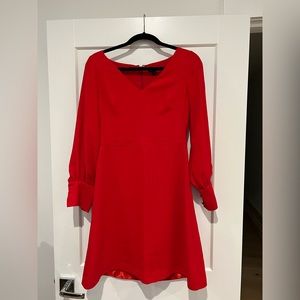 Ann Taylor red dress vneck size 0
